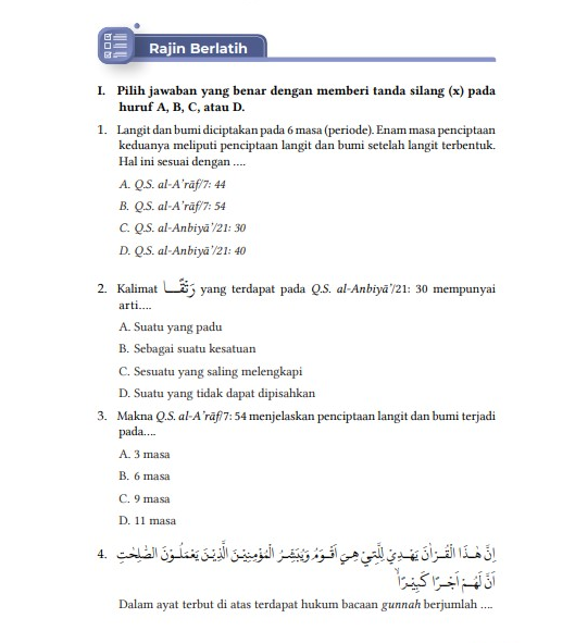 Kunci Jawaban Bab 6  Buku Siswa Kelas 7 Pendidikan Agama Islam Kurikulum Merdeka Halaman 145