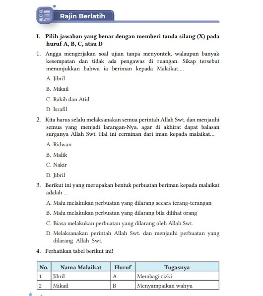 Kunci Jawaban Bab 7  Buku Siswa Kelas 7 Pendidikan Agama Islam Kurikulum Merdeka Halaman 168