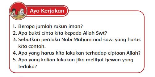 Kunci Jawaban Bab 2  Buku Siswa Kelas 1 Pendidikan Agama Islam Kurikulum Merdeka Halaman 31