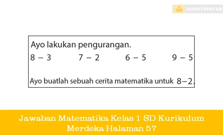 Jawaban Matematika Kelas 1 SD Kurikulum Merdeka Halaman 57