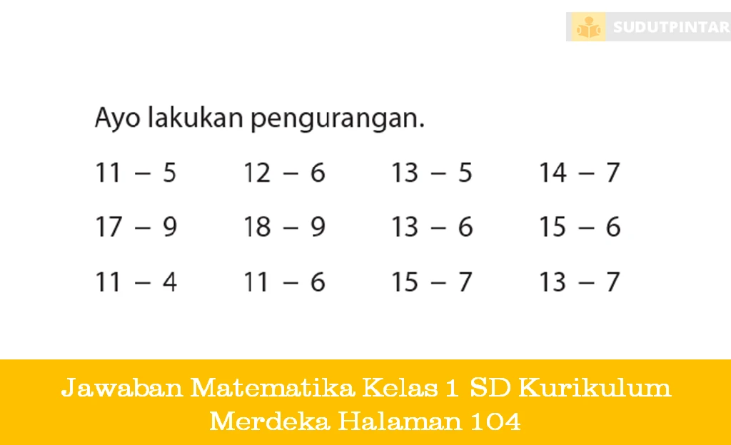 Jawaban Matematika Kelas 1 SD Kurikulum Merdeka Halaman 104