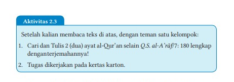 Kunci Jawaban Bab 2  Buku Siswa Kelas 7 Pendidikan Agama Islam Kurikulum Merdeka Halaman 34