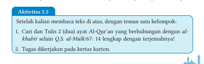 Kunci Jawaban Bab 2  Buku Siswa Kelas 7 Pendidikan Agama Islam Kurikulum Merdeka Halaman 37