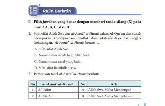 Kunci Jawaban Bab 2  Buku Siswa Kelas 7 Pendidikan Agama Islam Kurikulum Merdeka Halaman 45