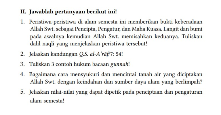 Kunci Jawaban Bab 6  Buku Siswa Kelas 7 Pendidikan Agama Islam Kurikulum Merdeka Halaman 148