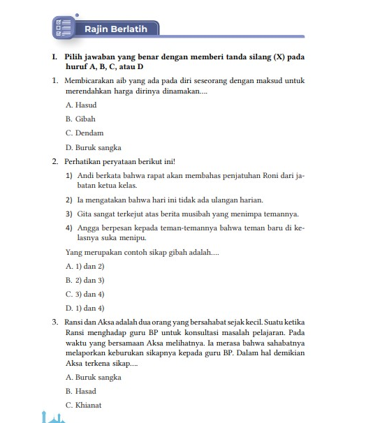 Kunci Jawaban Bab 8  Buku Siswa Kelas 7 Pendidikan Agama Islam Kurikulum Merdeka Halaman 190