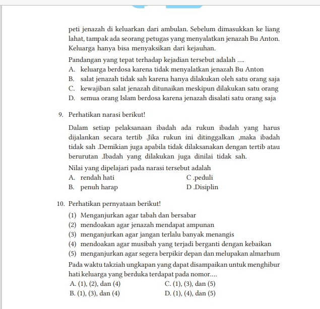 Kunci Jawaban Bab 4  Buku Siswa Kelas 8 Pendidikan Agama Islam Kurikulum Merdeka Halaman 105