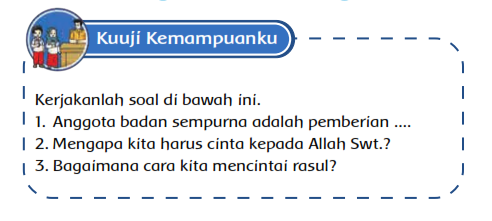 Kunci Jawaban Bab 2  Buku Siswa Kelas 1 Pendidikan Agama Islam Kurikulum Merdeka Halaman 28