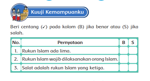 Kunci Jawaban Bab 4  Buku Siswa Kelas 1 Pendidikan Agama Islam Kurikulum Merdeka Halaman 58