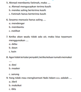 Kunci Jawaban Bab 10 Buku Siswa Kelas 1 Pendidikan Agama Islam ...