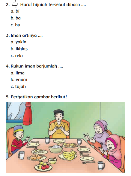 Kunci Jawaban Bab 5  Buku Siswa Kelas 1 Pendidikan Agama Islam Kurikulum Merdeka Halaman 94
