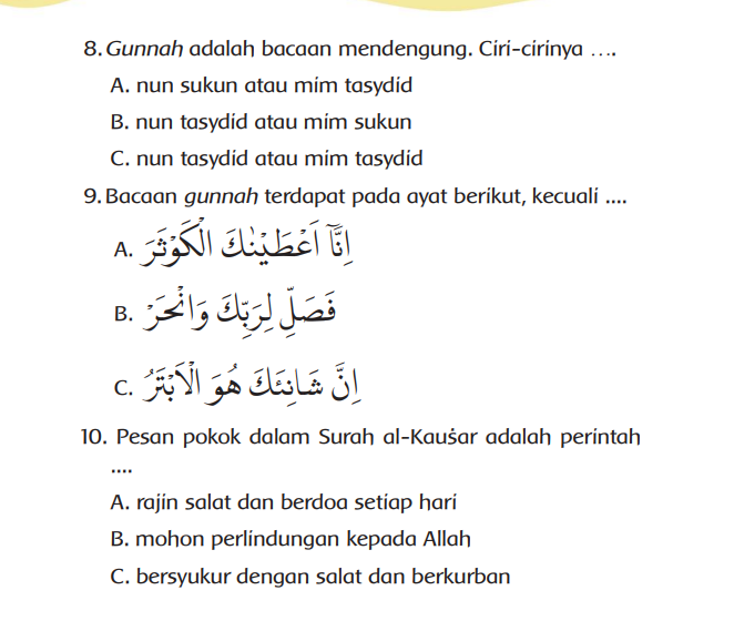 Kunci Jawaban Bab 6  Buku Siswa Kelas 2 Pendidikan Agama Islam Kurikulum Merdeka Halaman 168