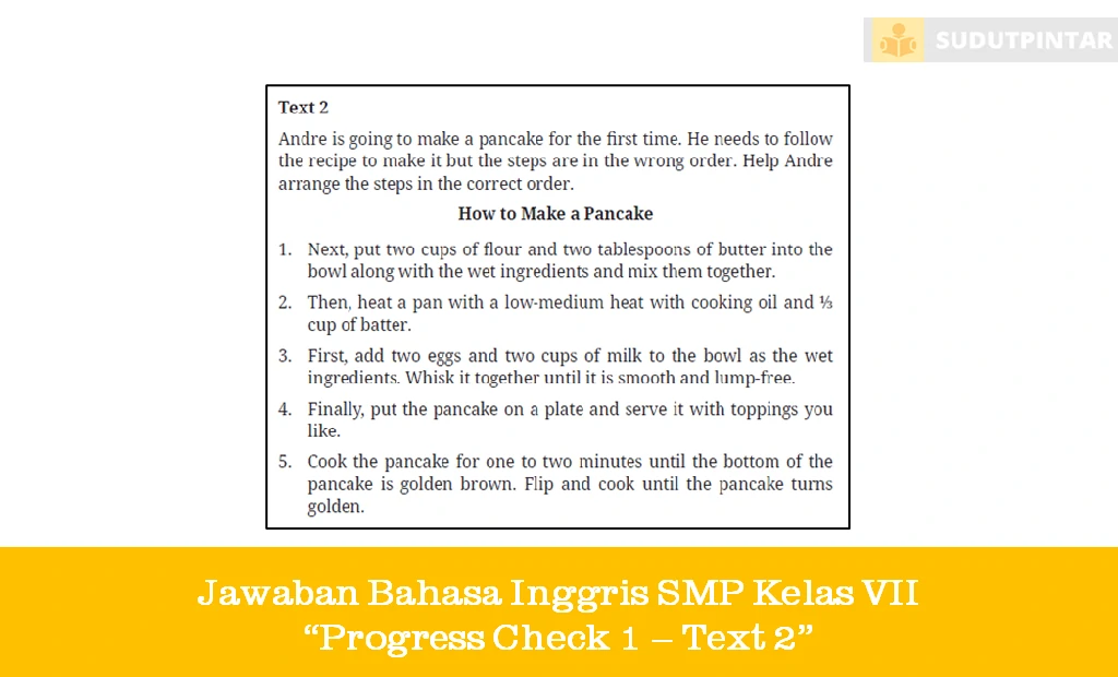 Jawaban Bahasa Inggris SMP Kelas VII “Progress Check 1 – Text 2”
