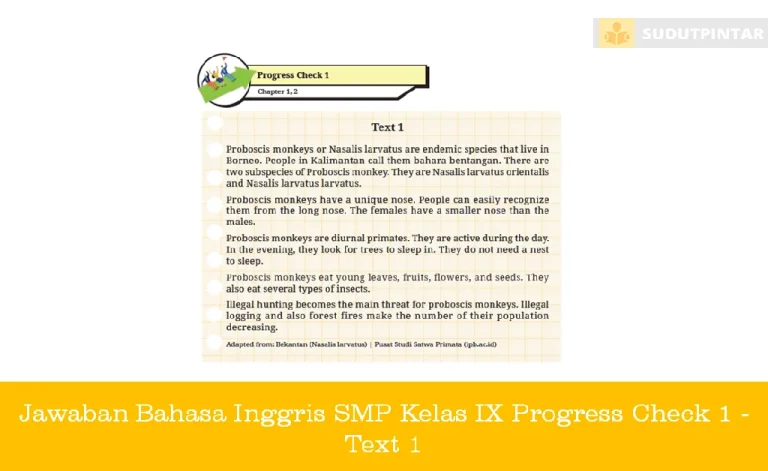 Jawaban Bahasa Inggris SMP Kelas IX Progress Check 1 - Text 1