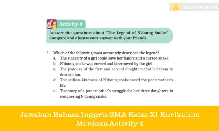 Jawaban Bahasa Inggris SMA Kelas XI Kurikulum Merdeka Activity 4