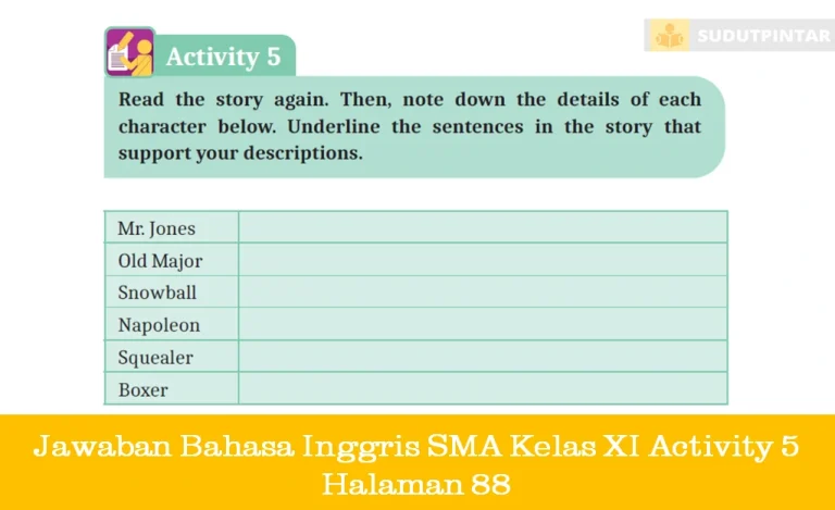 Jawaban Bahasa Inggris SMA Kelas XI Activity 5 Halaman 88